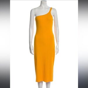 NWT- Simon Miller Ribbed one shoulder yellow saffron dress